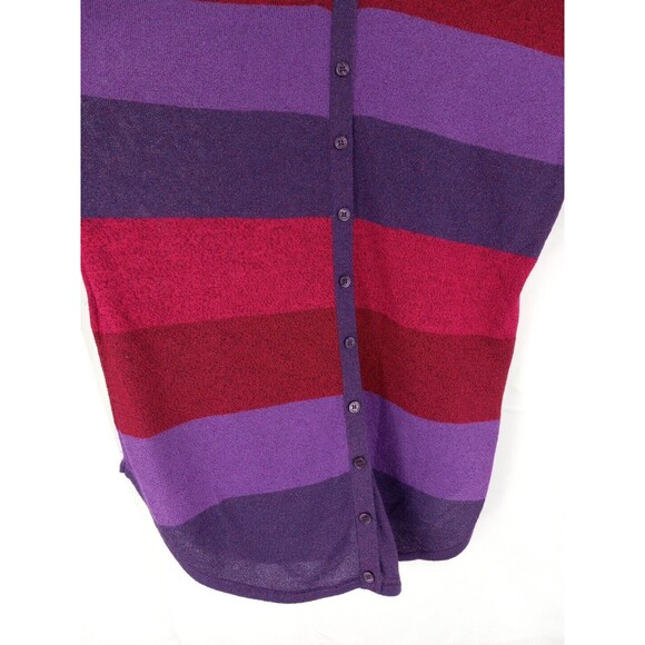 Express Women Striped Multicolor Mettalic Short Sleeve Vneck Sweater Size Xsmall - Picture 5 of 8